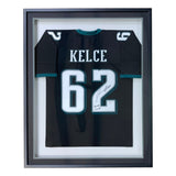 Jason Kelce Philadelphia Signed Framed Black Football Jersey SB LII Champs PSA ITP - Sports Integrity