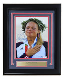 Jennie Finch Signed Framed 8x10 USA Softball Photo 04 Gold Inscribed PSA/DNA - Sports Integrity