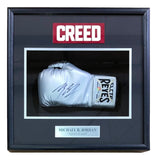 Michael B Jordan "Creed" Signed Framed Silver LH Cleto Reyes Boxing Glove BAS ITP - Sports Integrity