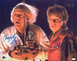 Michael J. Fox Chris Lloyd Signed 16x20 Back to the Future Remote Photo JSA+BAS - Sports Integrity