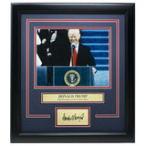 President Donald Trump Framed 8x10 Photo w/ Laser Engraved Signature - Sports Integrity