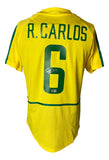 Roberto Carlos Signed Brazil Yellow Nike Soccer Jersey BAS - Sports Integrity