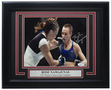 Thug Rose Namajunas Signed Framed 8x10 UFC Photo vs Michelle Waterson JSA - Sports Integrity