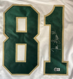 Tim Brown Notre Dame Signed White Football Jersey BAS