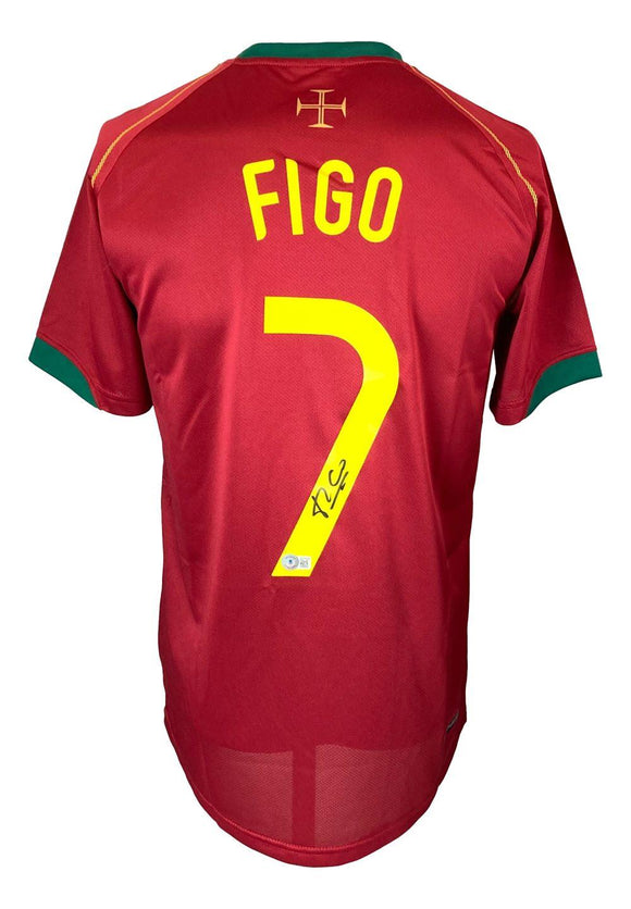 Luis Figo Signed Portugal Nike Soccer Jersey BAS