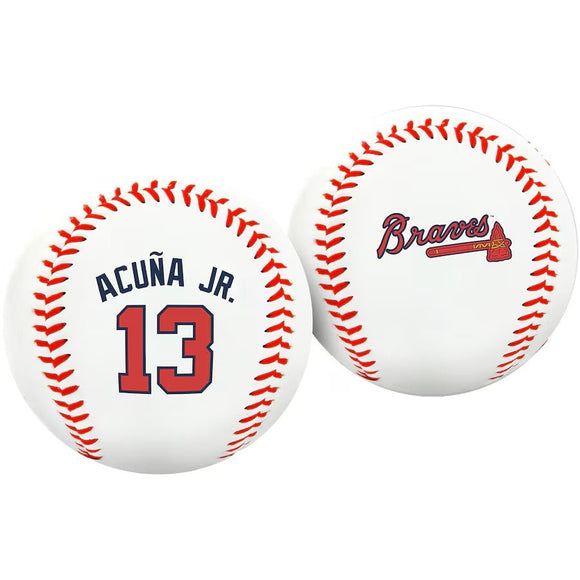 Ronald Acuna Atlanta Braves Rawlings Logo Baseball - Sports Integrity