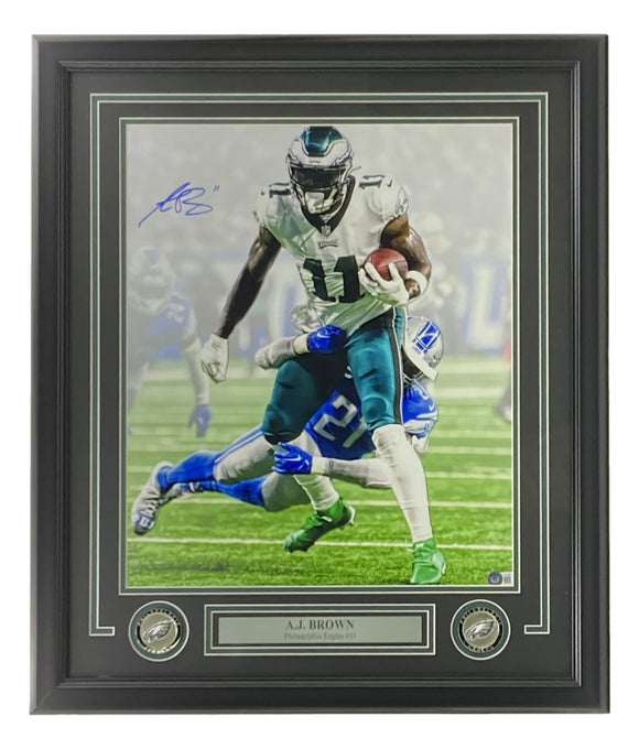 AJ Brown Signed Framed 16x20 Philadelphia Eagles Photo BAS ITP