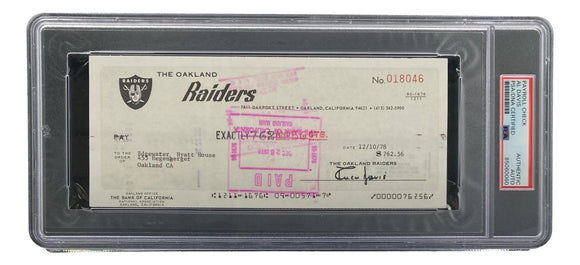 Al Davis Signed Oakland Raiders Bank Check #18046 PSA/DNA - Sports Integrity