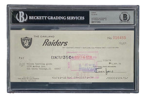 Al Davis Signed Oakland Raiders Bank Check #16455 Auto 10 BAS - Sports Integrity