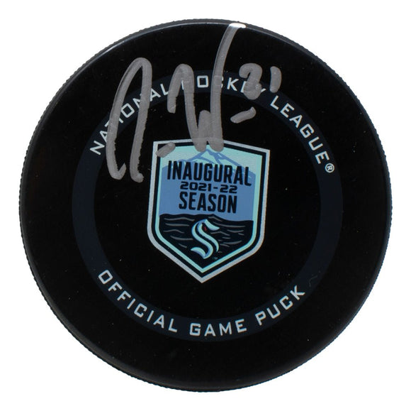 Alex Wennberg Signed Seattle Kraken NHL Inaugural Season Hockey Puck Fanatics - Sports Integrity