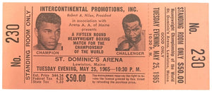 Muhammad Ali vs Sonny Liston May 25 1965 Red Standing Room Only Full Ticket - Sports Integrity