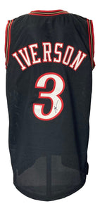 Allen Iverson Signed Custom Black Pro - Style Basketball Jersey JSA ITP - Sports Integrity