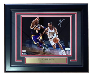 Allen Iverson Signed Framed 8x10 Philadelphia 76ers vs Kobe Bryant Photo JSA ITP - Sports Integrity