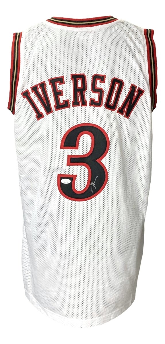 Allen Iverson Signed Custom White Pro - Style Basketball Jersey JSA ITP - Sports Integrity