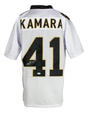 Alvin Kamara New Orleans Signed White Football Jersey BAS ITP - Sports Integrity