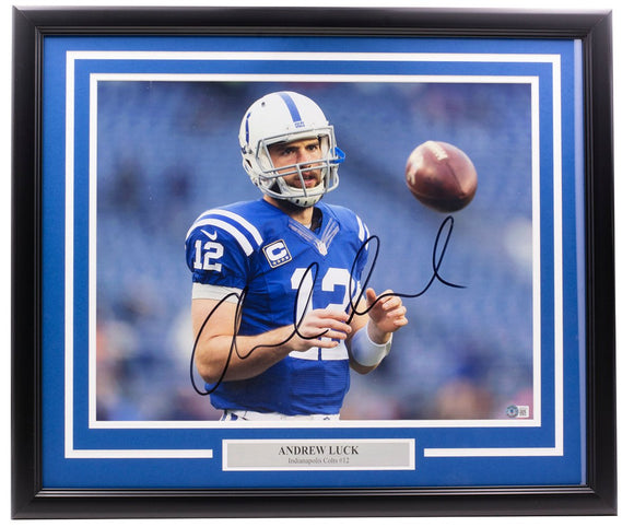 Andrew Luck Signed Framed 16x20 Indianapolis Colts Photo BAS - Sports Integrity