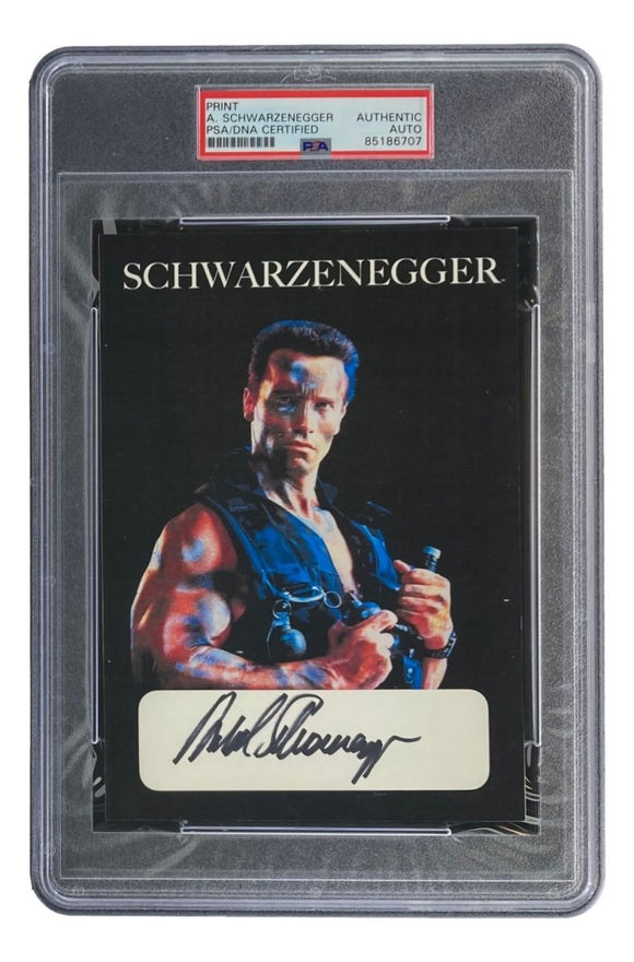 Arnold Schwarzenegger Signed Slabbed 5x7 Commando Photo PSA/DNA - Sports Integrity