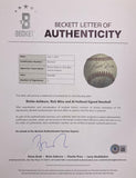 Richie Ashburn Rick Wise Al Holland Signed Official NL Baseball BAS AC22621 - Sports Integrity