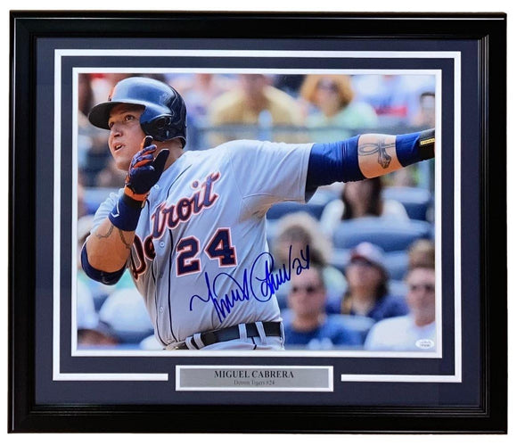 Miguel Cabrera Signed Framed 16x20 Detroit Tigers Photo JSA