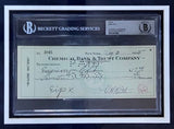 Babe Ruth Signed Framed Bank Check w/ 11x14 New York Yankees Photo BAS Auto 9 - Sports Integrity