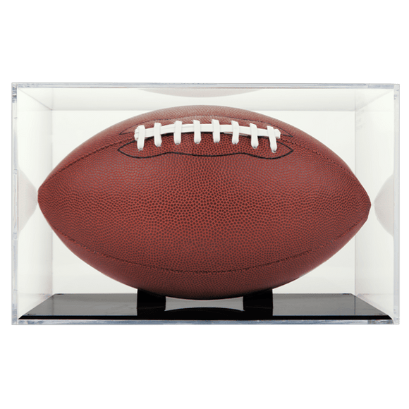 BallQube UV Grandstand Football Display W/ Black Stand - Sports Integrity