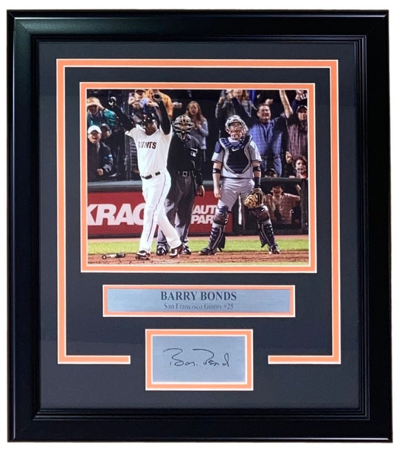 Barry Bonds Framed San Francisco Giants 8x10 Photo w/ Laser Engraved Signature - Sports Integrity