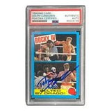 Dolph Lundgren Signed In Blue Ivan Drago 1985 Topps #21 Trading Card PSA/DNA - Sports Integrity