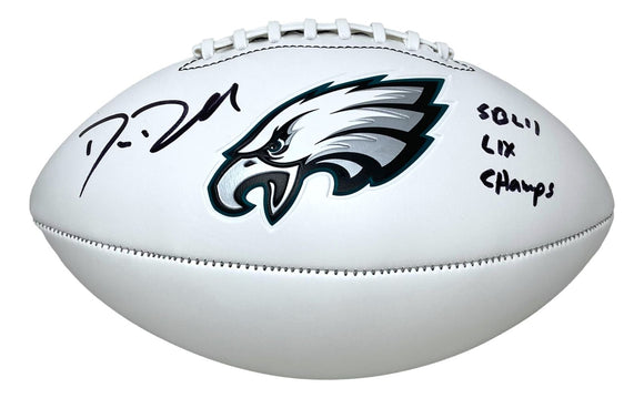 Big Dom DiSandro Signed Philadelphia Eagles Logo Football SB LII LIX Champs BAS