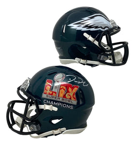 Big Dom DiSandro Signed Philadelphia Eagles Super Bowl 59 Mini Speed Helmet BAS