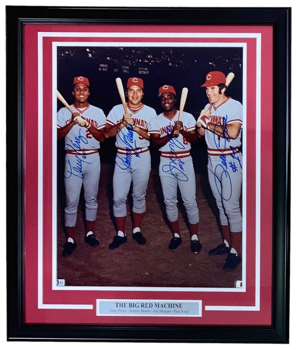 Big Red Machine Multi Signed Framed 16x20 Cincinnati Reds Photo BAS LOA - Sports Integrity