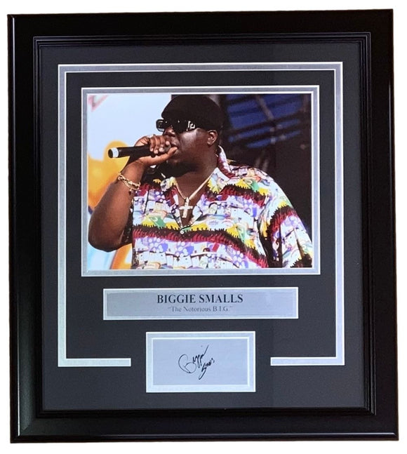 Notorious BIG Biggie Smalls Framed 8x10 Concert Photo Laser Engraved Signature - Sports Integrity