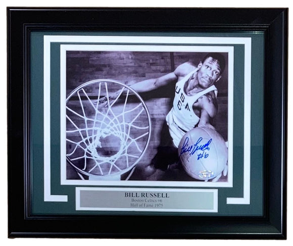 Bill Russell Signed Framed 8x10 USF Basketball Photo Altman Hologram - Sports Integrity