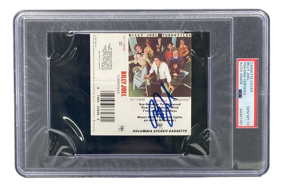 Billy Joel Signed Turnstiles Cassette Cover PSA/DNA Gem MT 10 - Sports Integrity