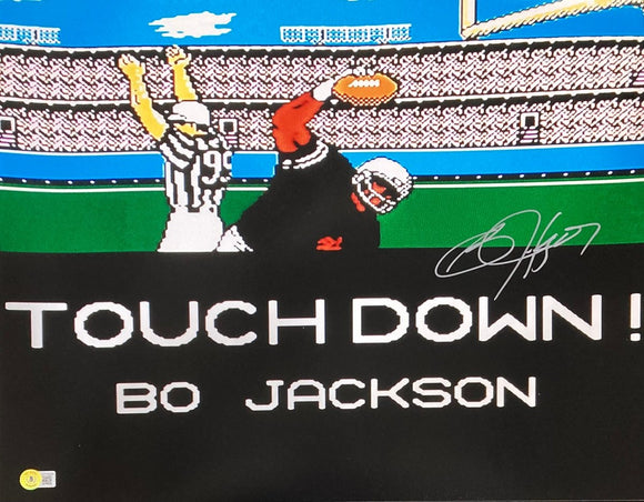 Bo Jackson Signed 16x20 Oakland Raiders Tecmo Bowl Photo BAS - Sports Integrity