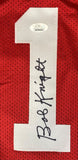 Bob Knight Indiana Signed Red Basketball Jersey JSA - Sports Integrity