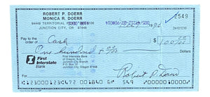 Bobby Doerr Boston Red Sox Signed Bank Check #2549 BAS - Sports Integrity