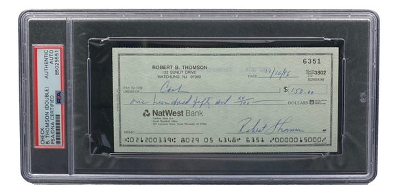 Bobby Thomson New York Giants Signed Bank Check PSA/DNA 85025551 - Sports Integrity