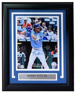 Bobby Witt Jr Signed Framed 8x10 Kansas City Royals Blue Jersey Photo BAS ITP - Sports Integrity