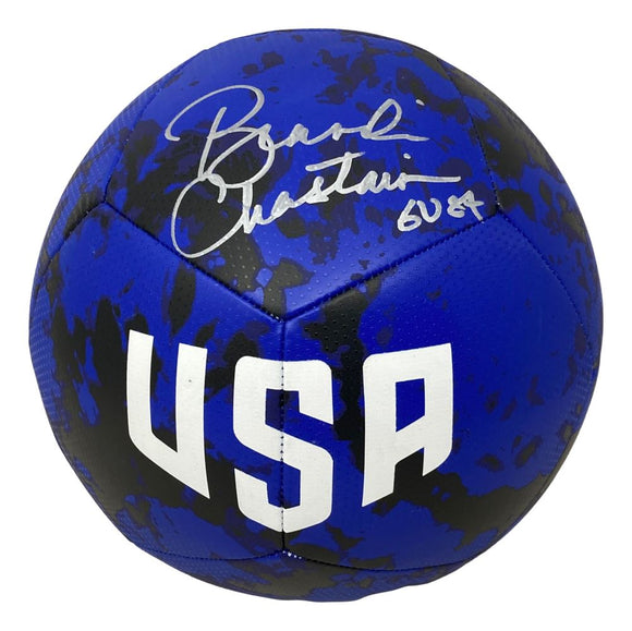 Brandi Chastain Signed USA Blue Nike Soccer Ball BAS ITP - Sports Integrity