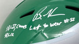 Brandon Graham Signed Eagles FS Kelly Green Rep Helmet LTW #55 2x SB Champs BAS