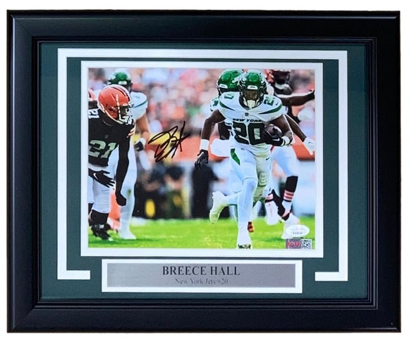 Breece Hall Signed Framed 8x10 New York Jets Photo JSA - Sports Integrity