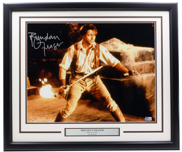 Brendan Fraser Signed Framed 16x20 The Mummy Photo BAS - Sports Integrity