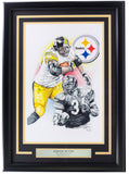 Jerome Bettis Steelers Framed 13x19 Lithograph Signed By Artist Brian Barton PA - Sports Integrity