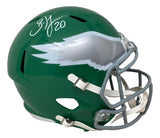 Brian Dawkins Signed Philadelphia Eagles FS Kelly Green Speed Replica Helmet BAS - Sports Integrity