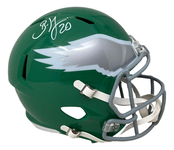 Brian Dawkins Signed Philadelphia Eagles FS Kelly Green Speed Replica Helmet BAS