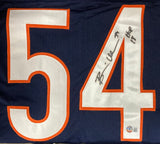 Brian Urlacher Signed Custom Navy Blue Pro - Style Football Jersey HOF 18 BAS - Sports Integrity