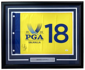 Brooks Koepka Signed Framed 2024 PGA Championship Golf Flag JSA - Sports Integrity