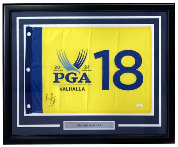 Brooks Koepka Signed Framed 2024 PGA Championship Golf Flag JSA - Sports Integrity