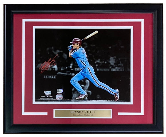 Bryson Stott Signed Framed 11x14 Philadelphia Phillies Photo Fanatics - Sports Integrity