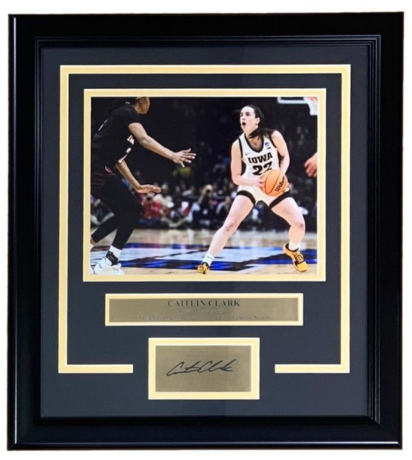 Caitlin Clark Frame 8x10 Iowa Hawkeyes White Jersey Photo w/ Laser Engraved Auto - Sports Integrity